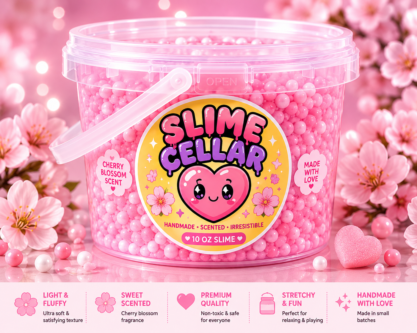 Cherry Blossom 10 oz slime